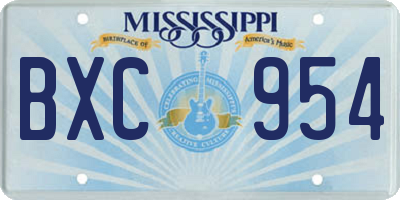MS license plate BXC954