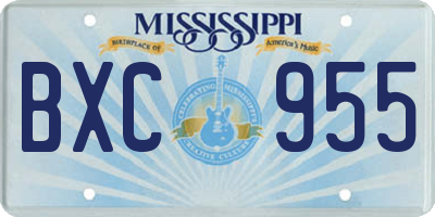 MS license plate BXC955