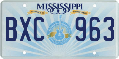 MS license plate BXC963