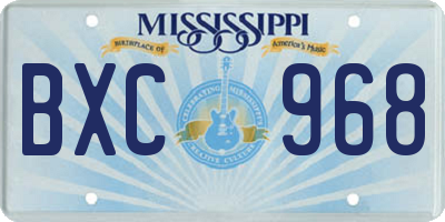 MS license plate BXC968