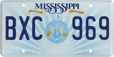 MS license plate BXC969