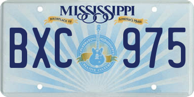MS license plate BXC975