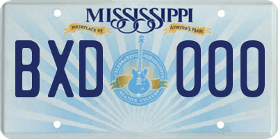 MS license plate BXD000