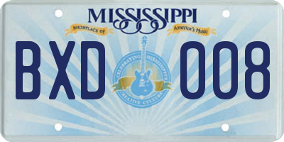 MS license plate BXD008