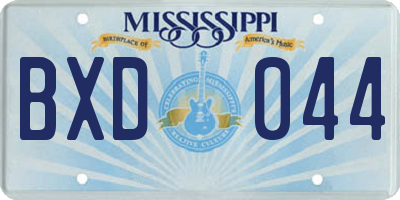MS license plate BXD044