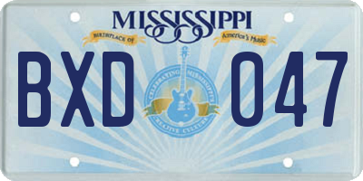 MS license plate BXD047