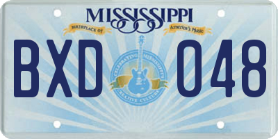 MS license plate BXD048
