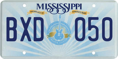 MS license plate BXD050