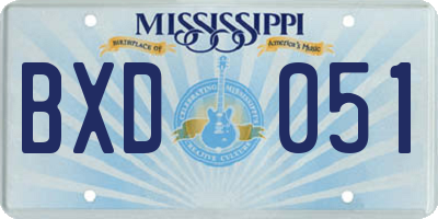 MS license plate BXD051