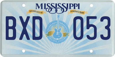 MS license plate BXD053