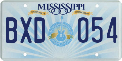 MS license plate BXD054