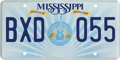 MS license plate BXD055