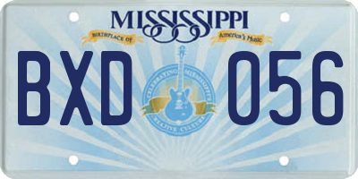 MS license plate BXD056