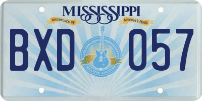 MS license plate BXD057