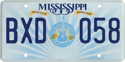 MS license plate BXD058