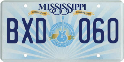 MS license plate BXD060