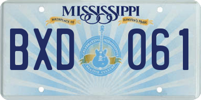 MS license plate BXD061