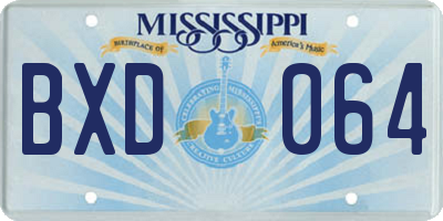 MS license plate BXD064