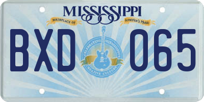 MS license plate BXD065
