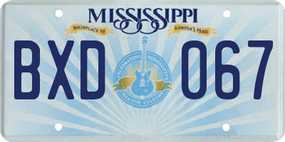 MS license plate BXD067