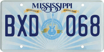MS license plate BXD068