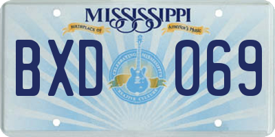 MS license plate BXD069