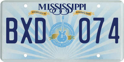 MS license plate BXD074