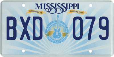 MS license plate BXD079