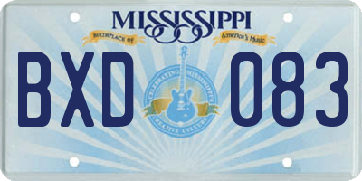 MS license plate BXD083