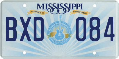 MS license plate BXD084
