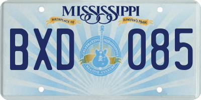 MS license plate BXD085