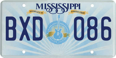 MS license plate BXD086