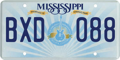 MS license plate BXD088