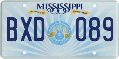 MS license plate BXD089