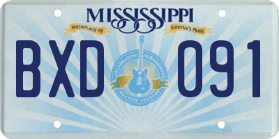 MS license plate BXD091