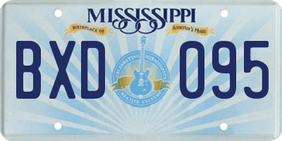 MS license plate BXD095