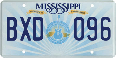 MS license plate BXD096