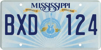 MS license plate BXD124