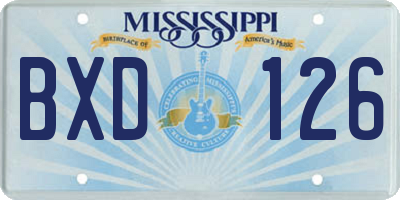 MS license plate BXD126