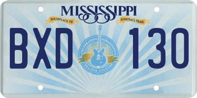 MS license plate BXD130