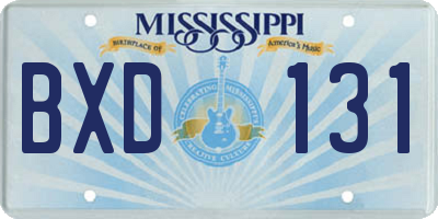 MS license plate BXD131