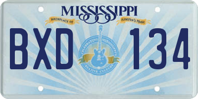 MS license plate BXD134