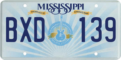 MS license plate BXD139