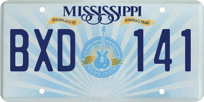 MS license plate BXD141