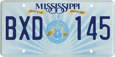 MS license plate BXD145