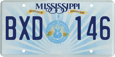 MS license plate BXD146