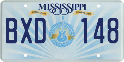 MS license plate BXD148