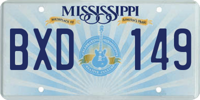 MS license plate BXD149