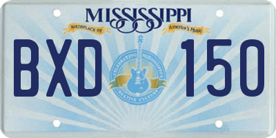 MS license plate BXD150