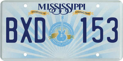 MS license plate BXD153